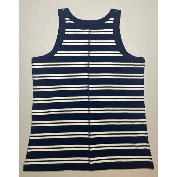 Everlane The Tank Blue White Striped Organic Cotton Coastal Top Size Small - Picture 2 of 3